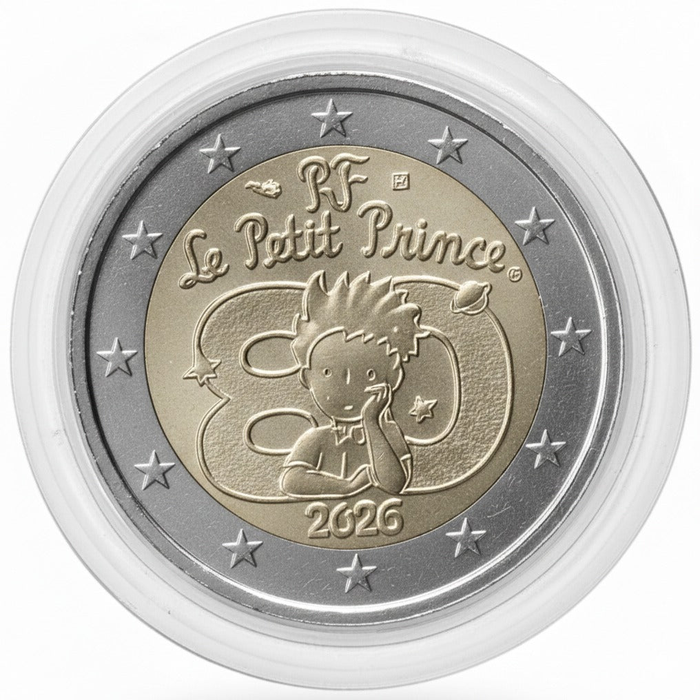 2 Euro Frankreich Gedenkmünze 2026 Der Kleine Prinz in Kapsel