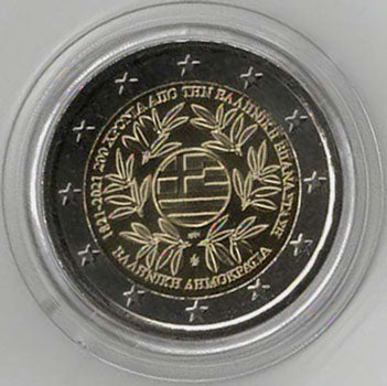 2 Euro Gedenkmünze Griechenland 2021 - Revolution