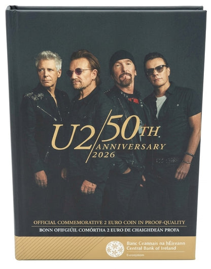 2 Euro Gedenkmünze Irland 2026 - 50 Jahre Rockband U2 PP