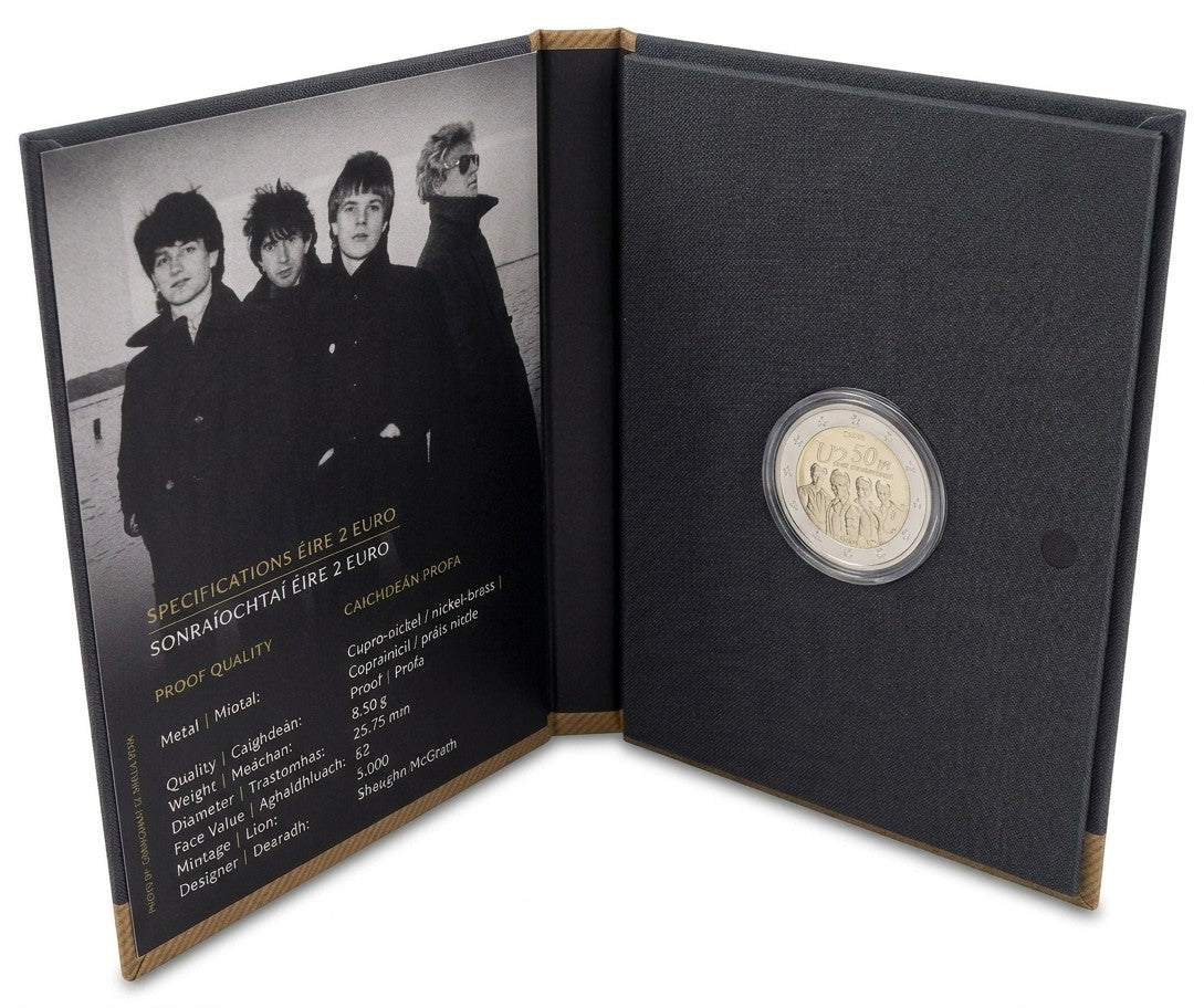 2 Euro Gedenkmünze Irland 2026 - 50 Jahre Rockband U2 PP