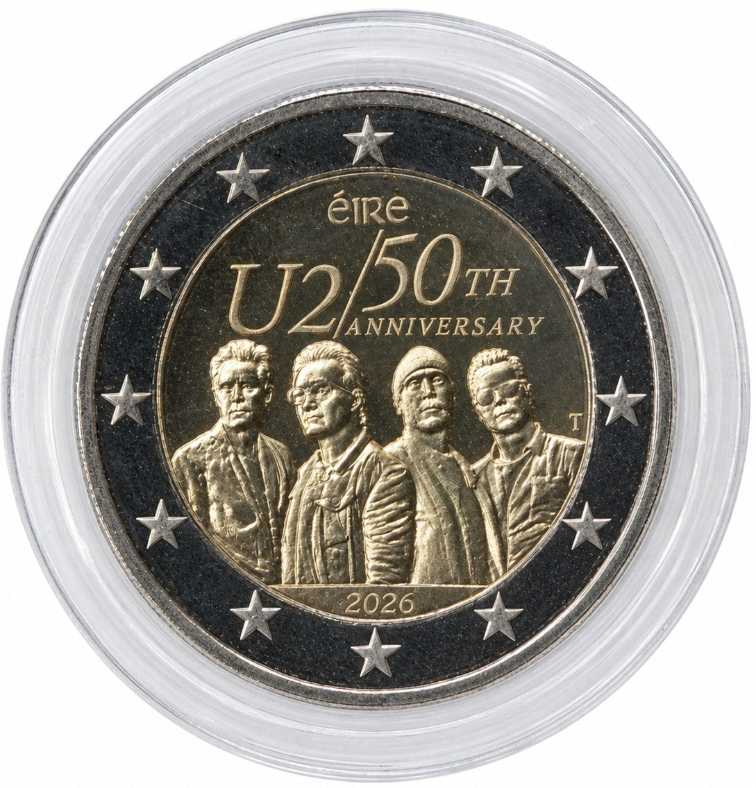 2 Euro Gedenkmünze Irland 2026 - 50 Jahre Rockband U2