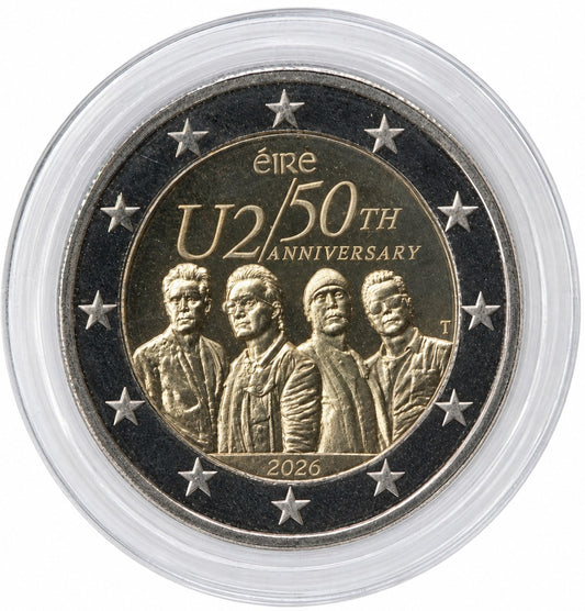 2 Euro Gedenkmünze Irland 2026 - 50 Jahre Rockband U2