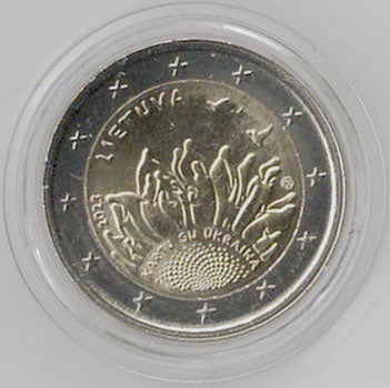2 Euro Gedenkmünze Litauen 2023 - Ukraine