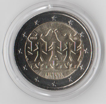 2 Euro Gedenkmünze Litauen 2018 - Tanzfestival