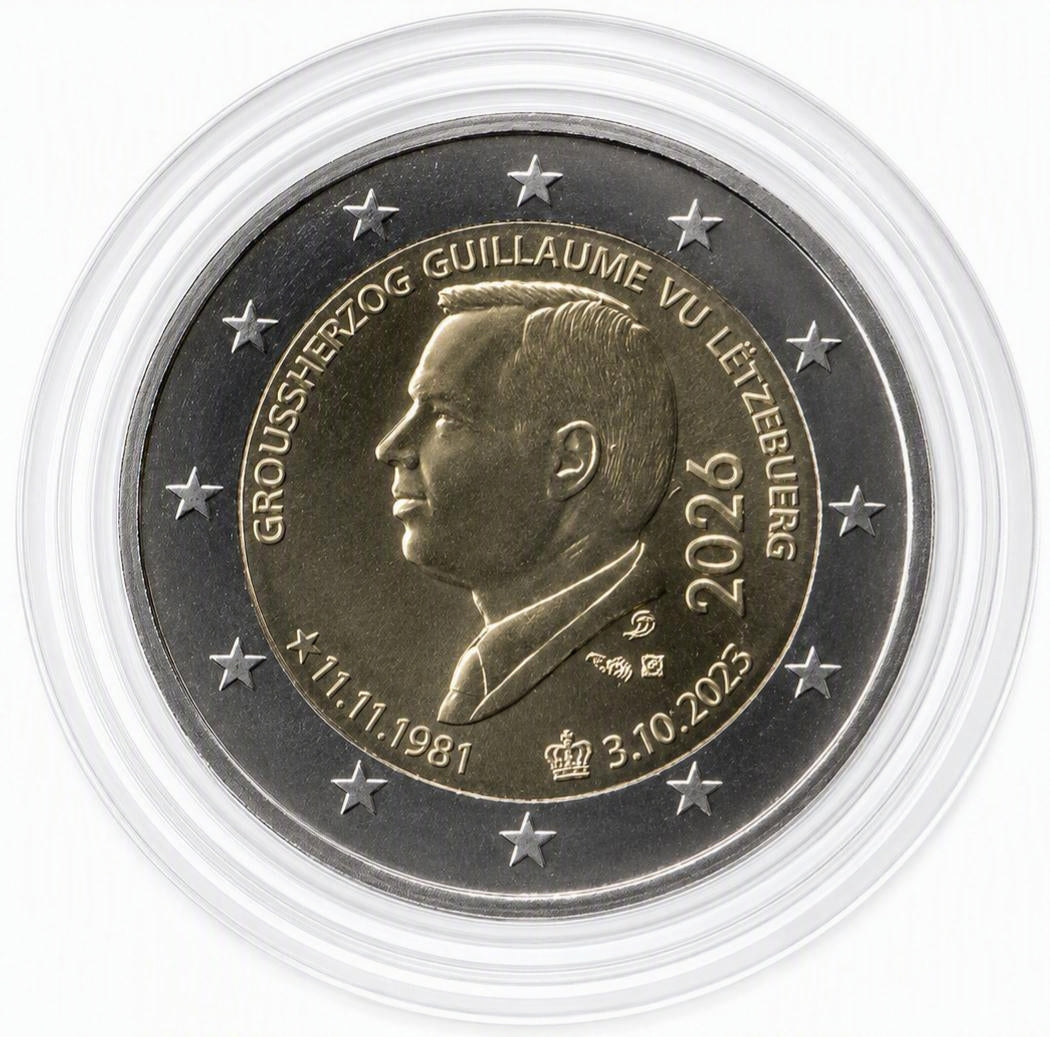 2 Euro Gedenkmünze Luxemburg 2026 - Großherzog Guillaume