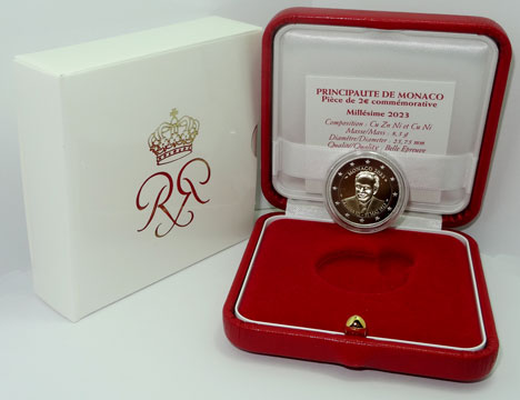 2 Euro Gedenkmünze Monaco 2023 PP - Fürst Rainier III.