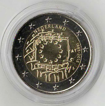 2 Euro Gedenkmünze Niederlande Europaflagge 2015