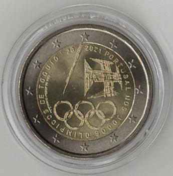 2 Euro Gedenkmünze Portugal 2021 - Olympische Spiele