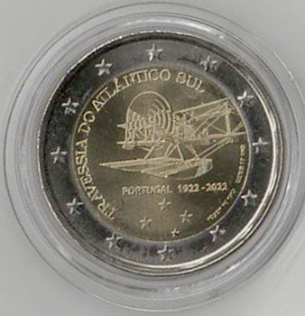2 Euro Gedenkmünze Portugal 2022 - Atlantiküberquerung