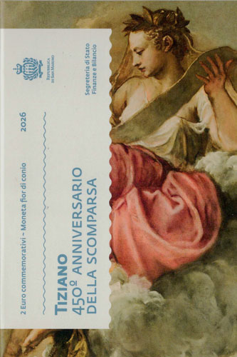 2 Euro Gedenkmünze San Marino 2026 Tiziano Folder