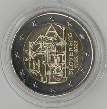 2 Euro Gedenkmünze Slowakei 2022 - Dampfmaschine