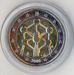2 Euro Gedenkmünze Belgien 2006 - Atomium Brüssel