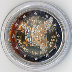 2 Euro Gedenkmünze Finnland 2005 - 50 Jahre Mitgliedschaft UNO