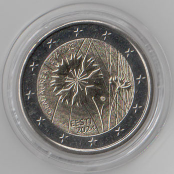 2 Euro Gedenkmünze Estland 2024 - Kornblume