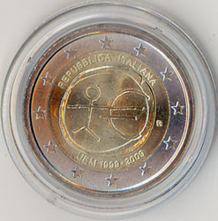 2 Euro Gedenkmünze Italien 10 Jahre Euro 2009