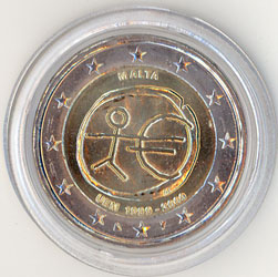 2 Euro Gedenkmünze Malta 10 Jahre Euro 2009