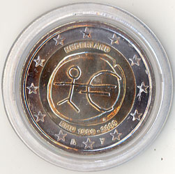 2 Euro Gedenkmünze Niederlande 10 Jahre Euro 2009