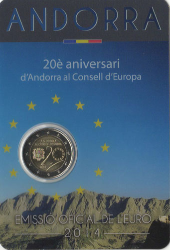 2 Euro Gedenkmünze Andorra 2014 - Europarat