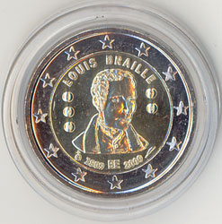 2 Euro Gedenkmünze Belgien 2009 - Louis Braille