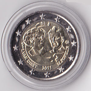 2 Euro Gedenkmünze Belgien 2011 - Frauentag