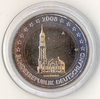 2 Euro Gedenkmünze Deutschland 2008 - Hamburger Michel