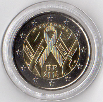 2 Euro Gedenkmünze Frankreich 2014 - Aids-Tag