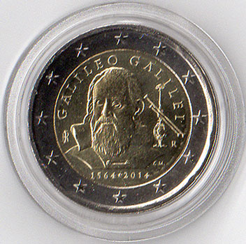 2 Euro Gedenkmünze Italien 2014 - Galileo Galilei