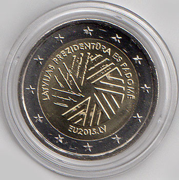 2 Euro Gedenkmünze Lettland 2015 - Ratspräsidentschaft