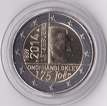 2 Euro Gedenkmünze Luxemburg 2014 - Unabhängigkeit