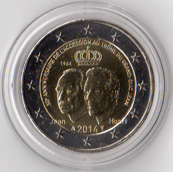 2 Euro Gedenkmünze Luxemburg 2014 - Thronbesteigung