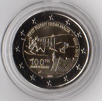 2 Euro Gedenkmünze Malta 2015 - Erster Flug