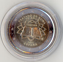 2 Euro Gedenkmünze Spanien Römische Verträge 2007