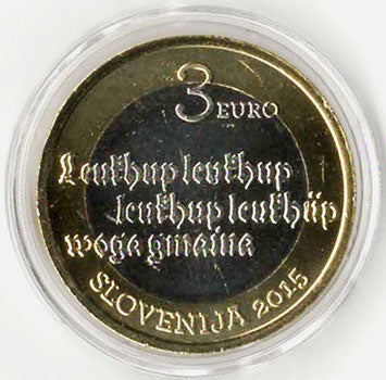 Slowenien 3,00 Euro 2015 - Textdruck