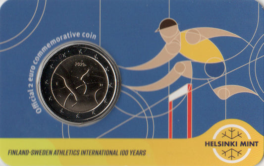 2 Euro Gedenkmünze Finnland 2025 Coincard - Leichtathletik