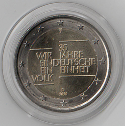 2 Euro Gedenkmünze Deutschland 2025 - Deutsche Einheit