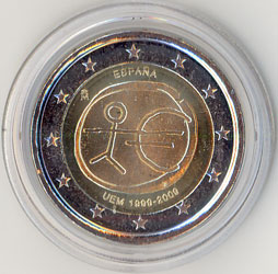 2 Euro Gedenkmünze Spanien 10 Jahre Euro 2009