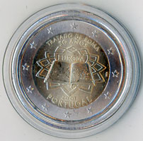 2 Euro Gedenkmnze Portugal Rmische Vertrge 2007